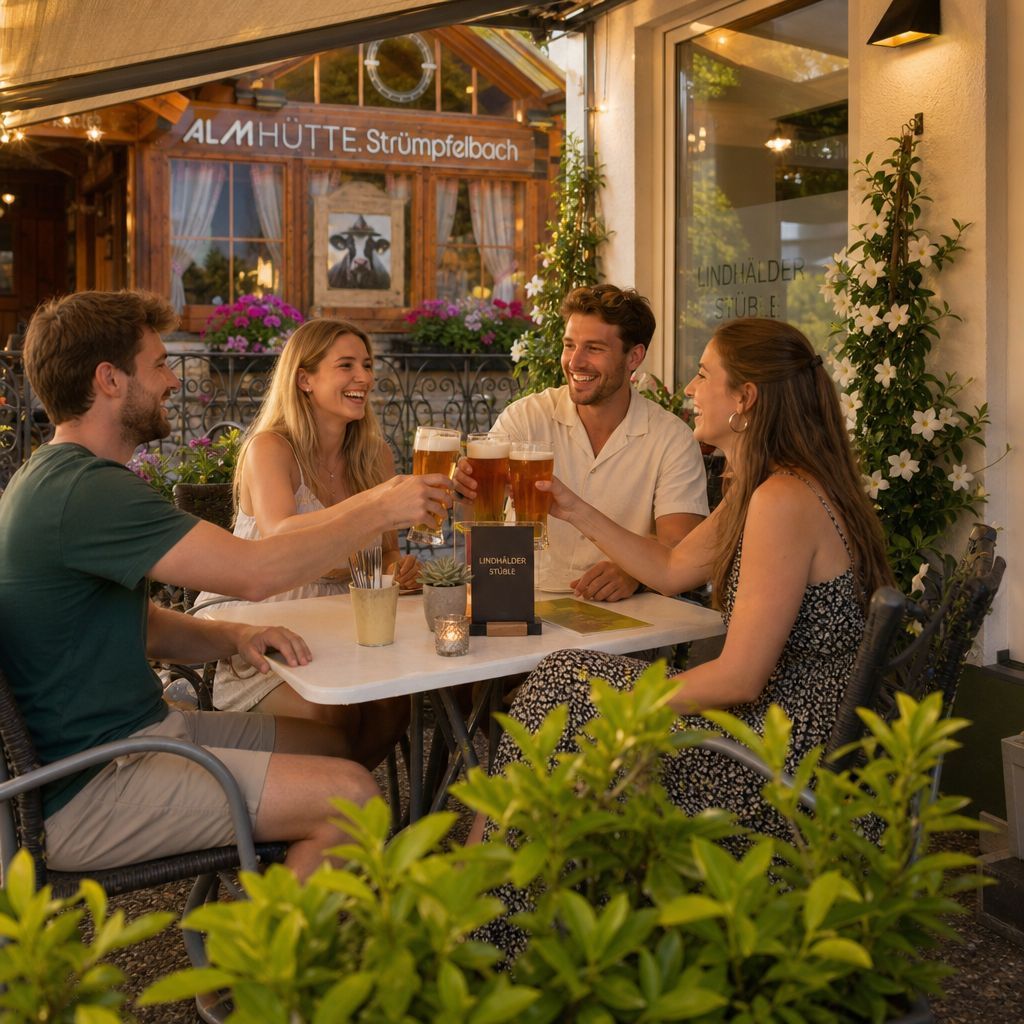 Gemütliche Restaurant Räume & schöner Biergarten